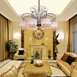 Modern Contemporary Crystal Chrome Metal Chandelier