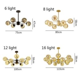 Magic Bean Pendant Light Nordic Style Glass Ball Gypsophila Pendant Light