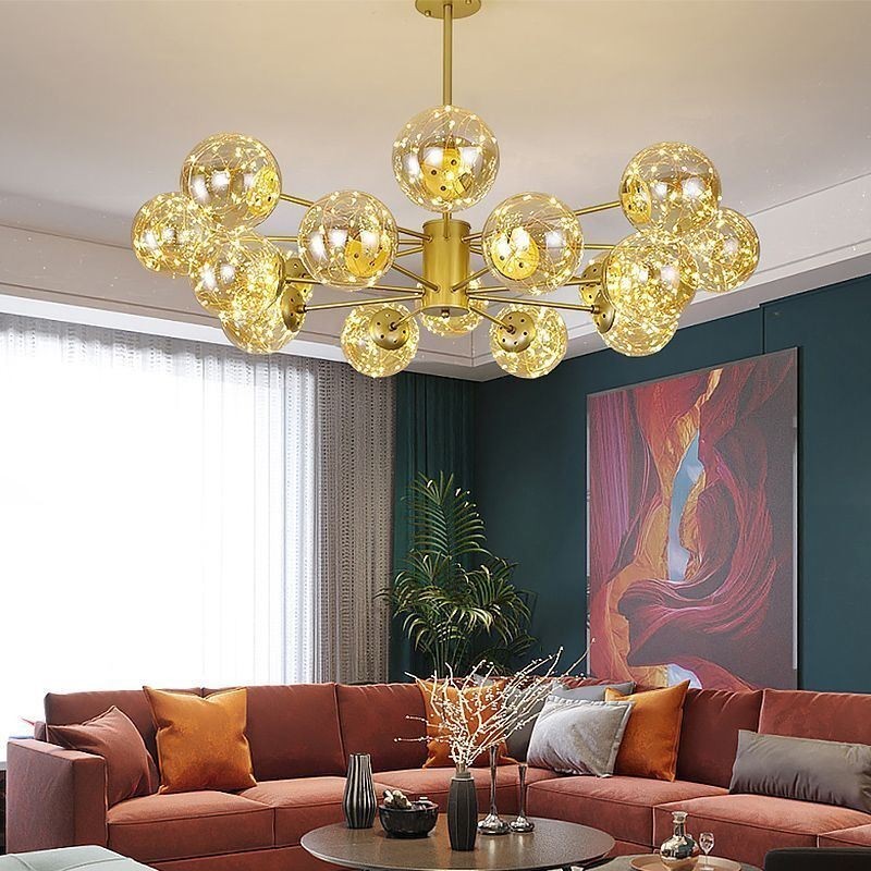 Magic Bean Pendant Light Nordic Style Glass Ball Gypsophila Pendant Light