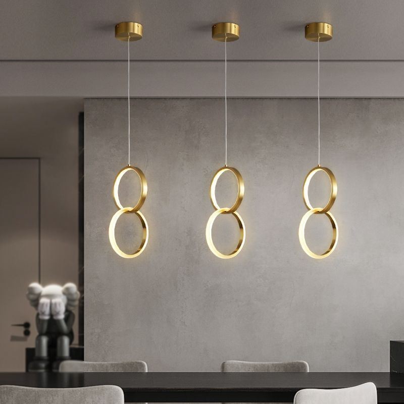 Pendant Light Brass Rings Decorative Light Fixture