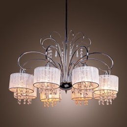 Modern Contemporary Crystal Chrome Metal Chandelier