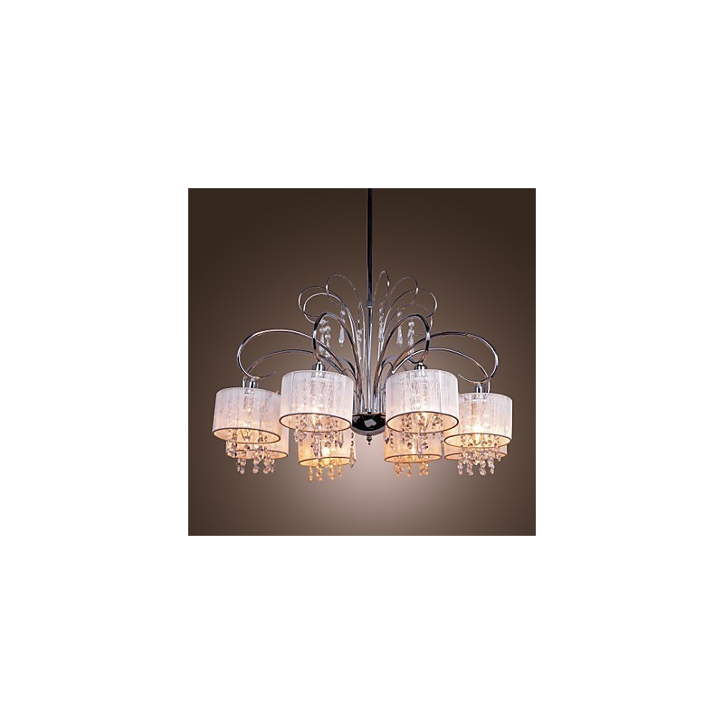 Modern Contemporary Crystal Chrome Metal Chandelier