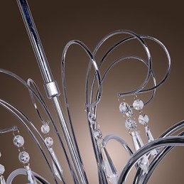 Modern Contemporary Crystal Chrome Metal Chandelier