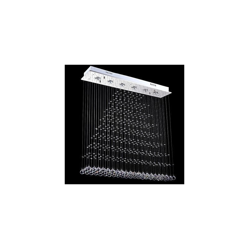 Rectangle Crystal Pendant Light Ceiling Chandelier Lighting Lamps Fixtures