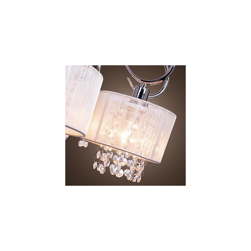 Modern Contemporary Crystal Chrome Metal Chandelier