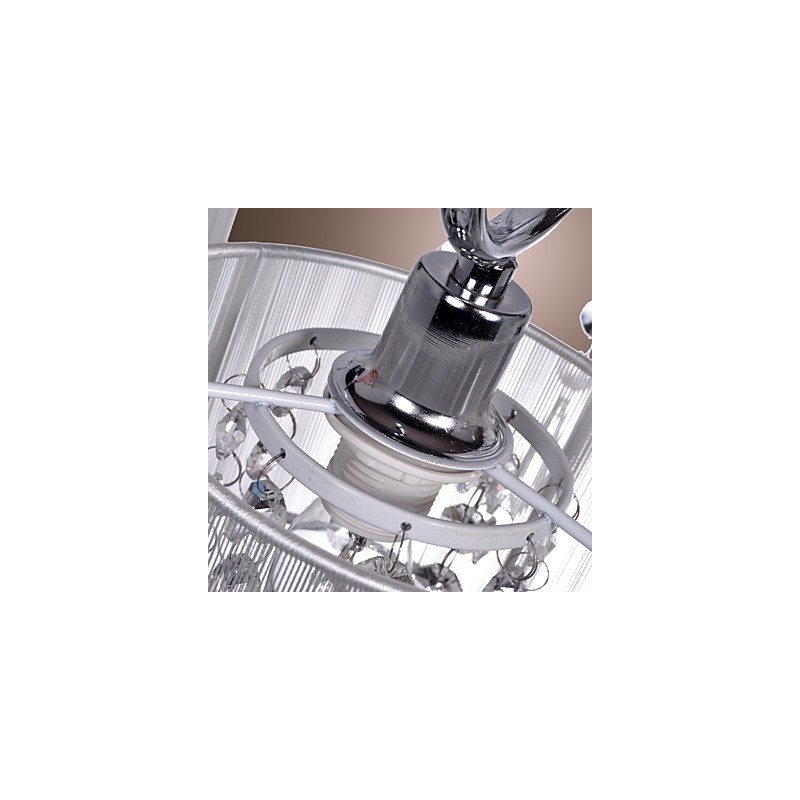 Modern Contemporary Crystal Chrome Metal Chandelier