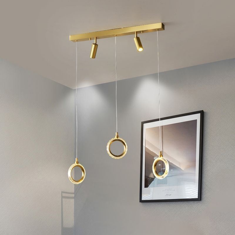 Pendant Light Acrylic Ring Light Fixture with Spotlight