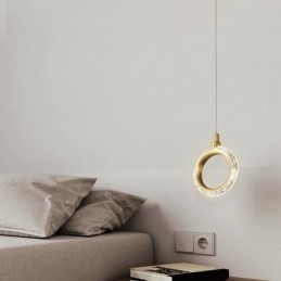 Pendant Light Acrylic Ring Light Fixture with Spotlight