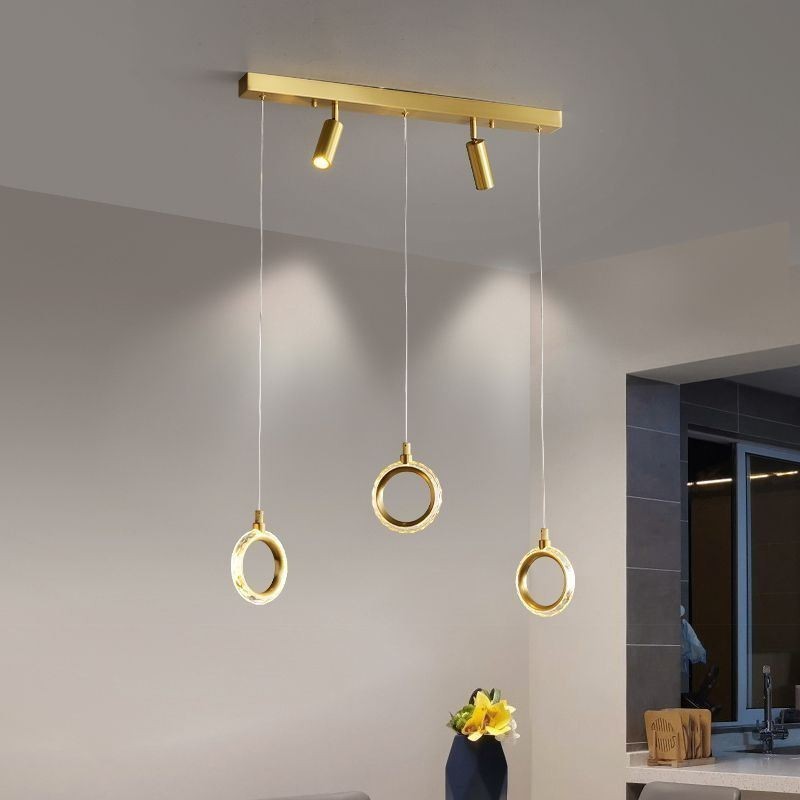 Pendant Light Acrylic Ring Light Fixture with Spotlight