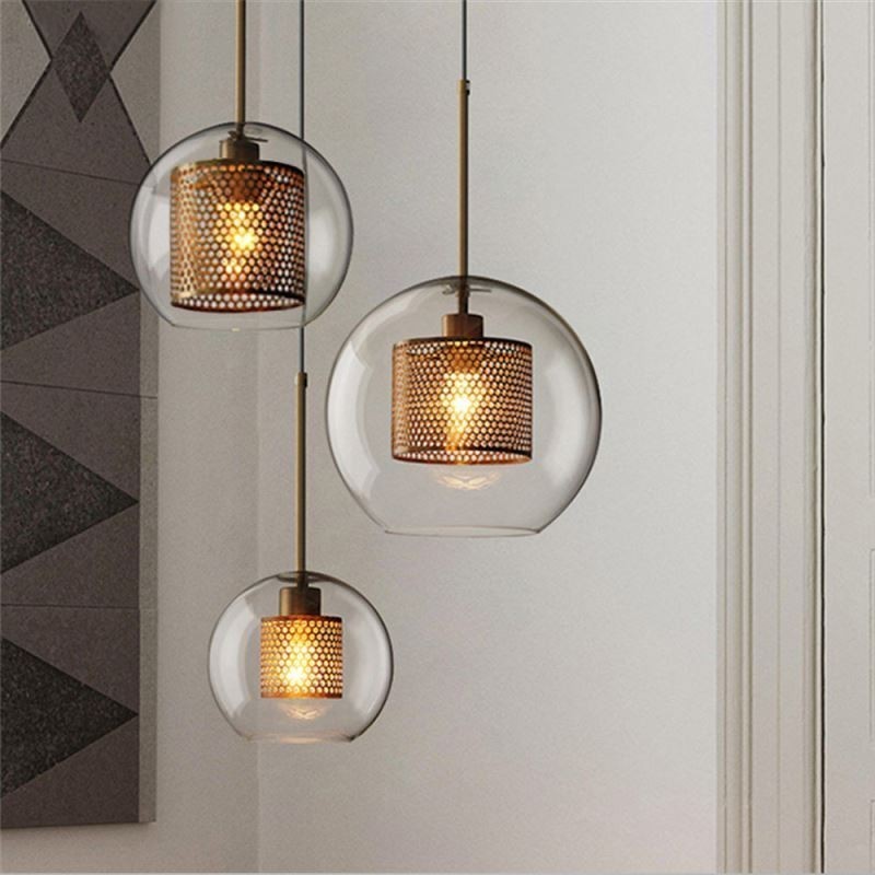 Minimalist Glass Cluster Pendant Light 3 Light Ceiling Light Island