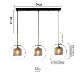 Minimalist Glass Cluster Pendant Light 3 Light Ceiling Light Island