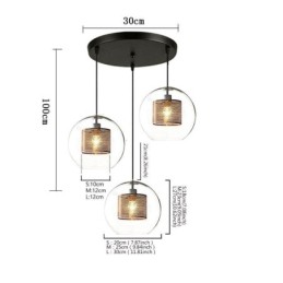 Minimalist Glass Cluster Pendant Light 3 Light Ceiling Light Island