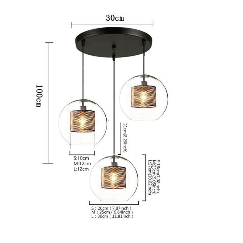 Minimalist Glass Cluster Pendant Light 3 Light Ceiling Light Island