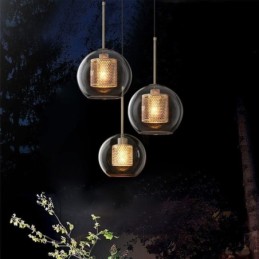 Minimalist Glass Cluster Pendant Light 3 Light Ceiling Light Island
