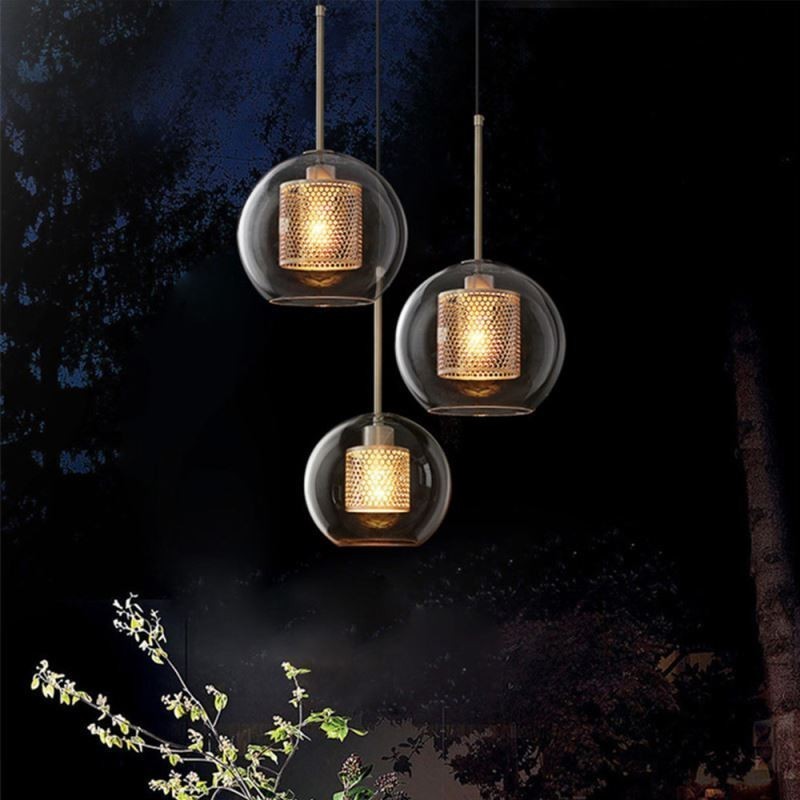 Minimalist Glass Cluster Pendant Light 3 Light Ceiling Light Island