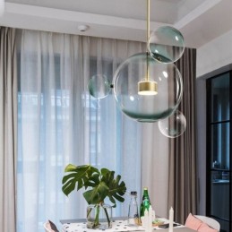 Pendant Light Glass Bubble Ceiling Light Gradient Green Lamp
