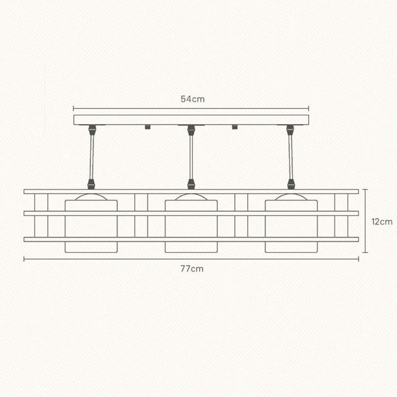 Creative 3 Lights Oak Pendant Lamp Decorative Wood Ceiling Light Cafe
