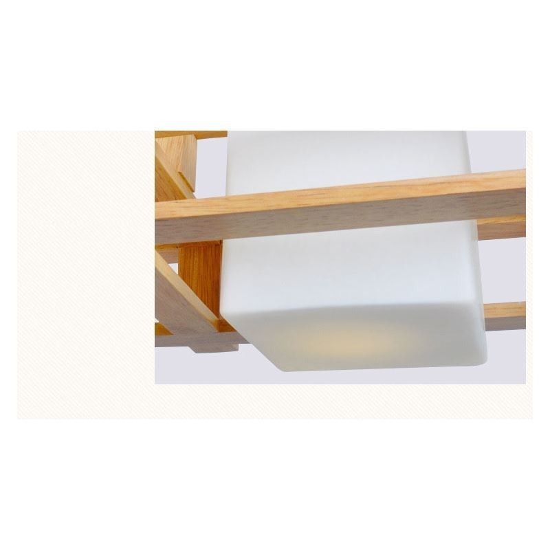 Creative 3 Lights Oak Pendant Lamp Decorative Wood Ceiling Light Cafe