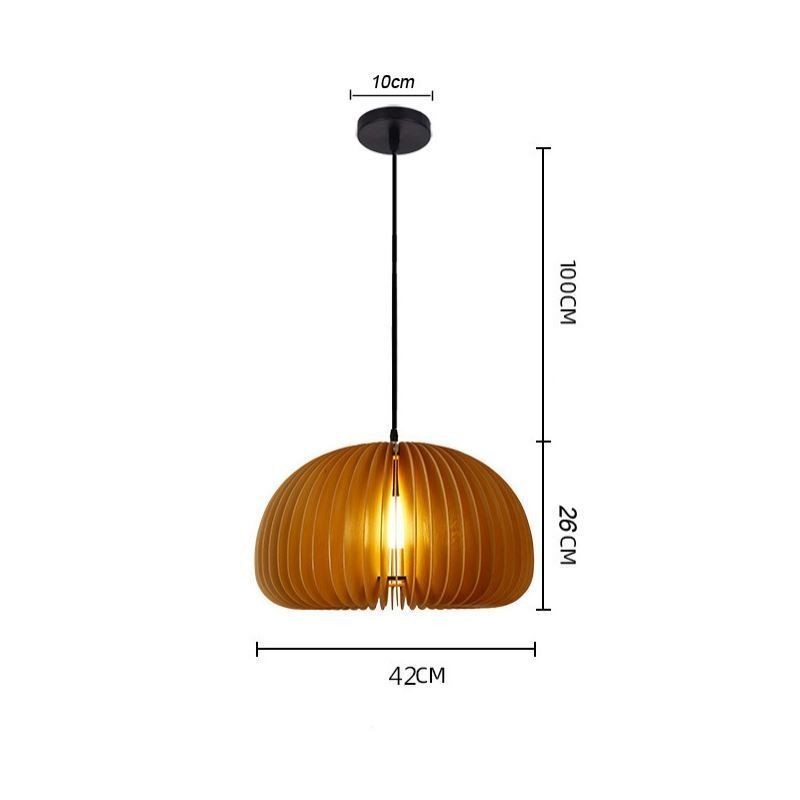 Retro Style Pendant Light Basswood Pumpkin Pendant Lamp