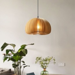 Retro Style Pendant Light Basswood Pumpkin Pendant Lamp