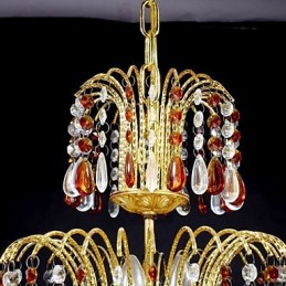 Traditional Classic Crystal Painting Metal Chandelier