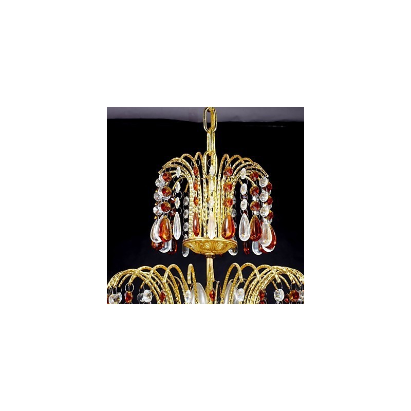 Traditional Classic Crystal Painting Metal Chandelier
