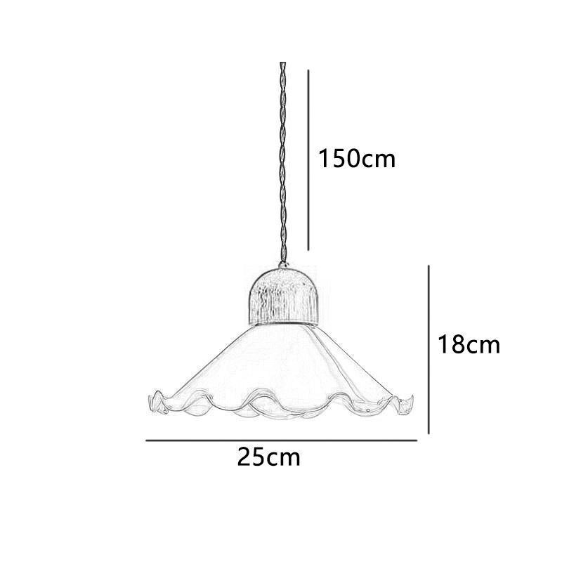 Modern Lace Glass Pendant Light Single Head Pendant Lamp