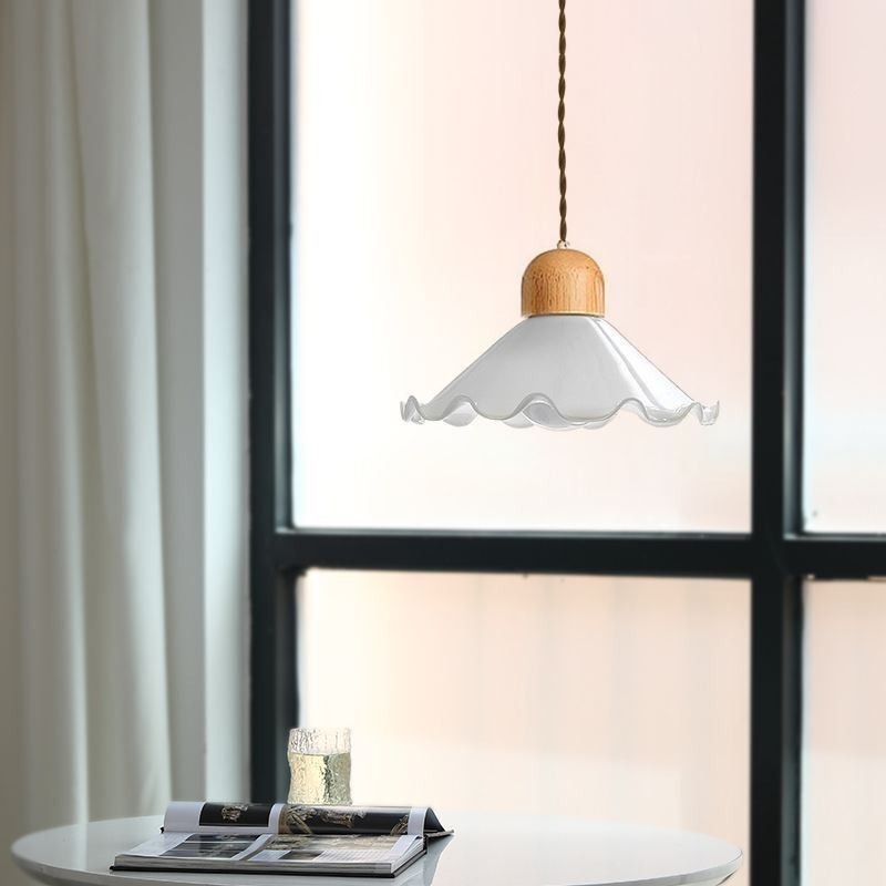 Modern Lace Glass Pendant Light Single Head Pendant Lamp