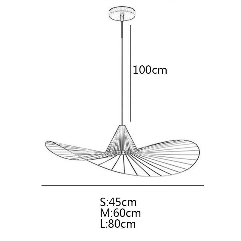 Iron Pendant Light Simple Straw Hat Lamp 1 Light