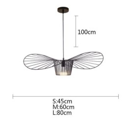 Iron Pendant Light Straw Hat Lamp 1 Light