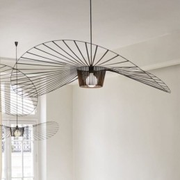 Iron Pendant Light Straw Hat Lamp 1 Light