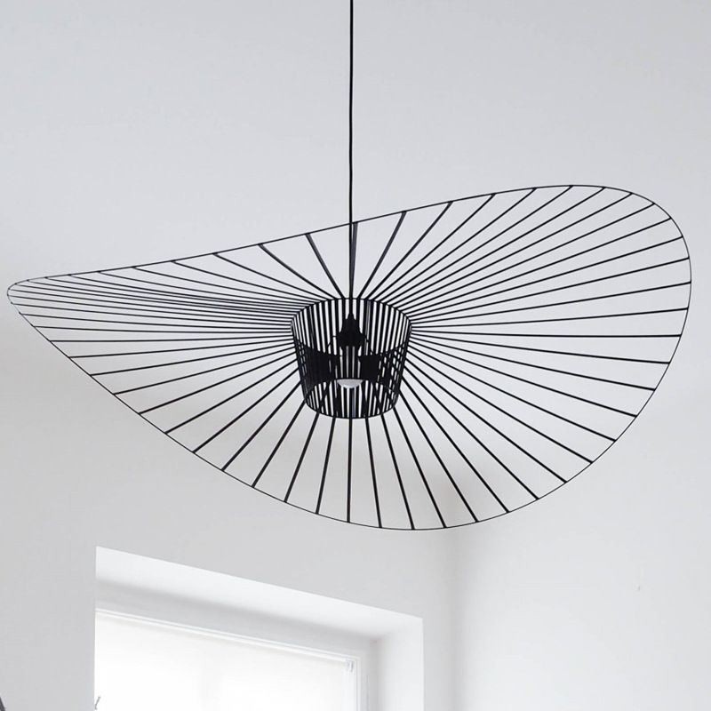 Iron Pendant Light Straw Hat Lamp 1 Light