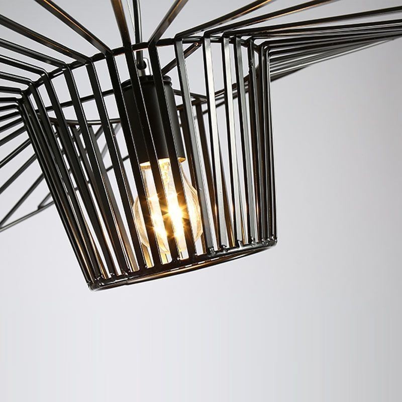 Iron Pendant Light Straw Hat Lamp 1 Light