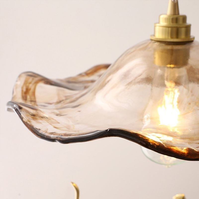 Lotus Leaf Glass Pendant Light Creative Decorative Light Fixture