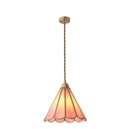 Japanese Style Glass Pendant Light Retro Petal Light Fixture