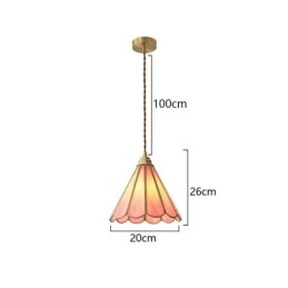 Japanese Style Glass Pendant Light Retro Petal Light Fixture