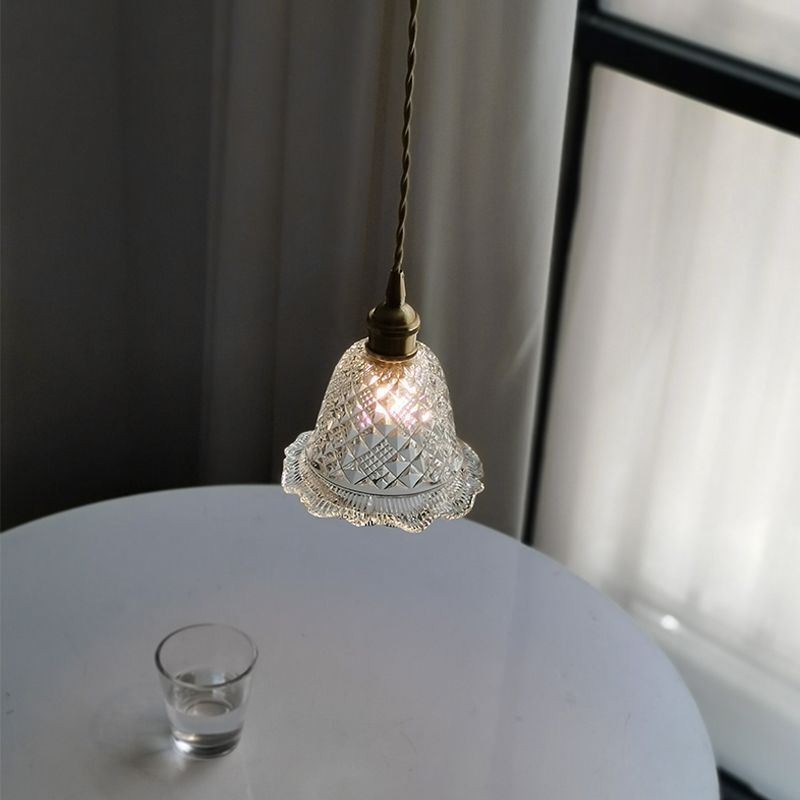 Modern Flower Glass Pendant Light 1 Light Decorative Light Fixture
