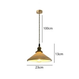 Japanese Style Ceramics Pendant Light Retro Pleated Pendant Lamp