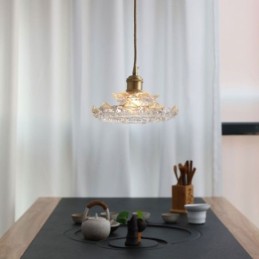 Japanese Style Glass Pendant Light Lotus Glass Pendant Lamp