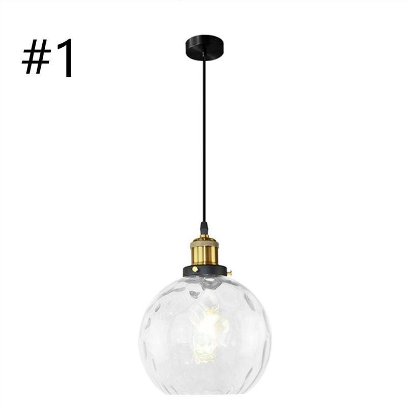 Contemporary Glass Pendant Light Round Water Pattern Glass Pendant Lamp