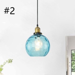 Contemporary Glass Pendant Light Round Water Pattern Glass Pendant Lamp