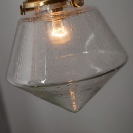 1 Light Diamond Glass Pendant Light Bubble Glass Light Fixture