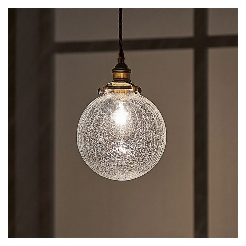 Glass Pendant Light Modern Crackle Ceiling Light Fixture
