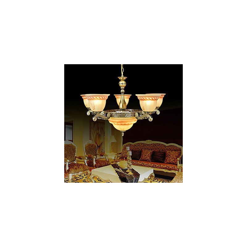 Traditional Classic Vintage Retro Bronze Metal Chandelier