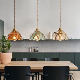 Retro Glass Pendant Light Japanese Style Glass Ceiling Light