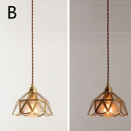 Retro Glass Pendant Light Japanese Style Glass Ceiling Light
