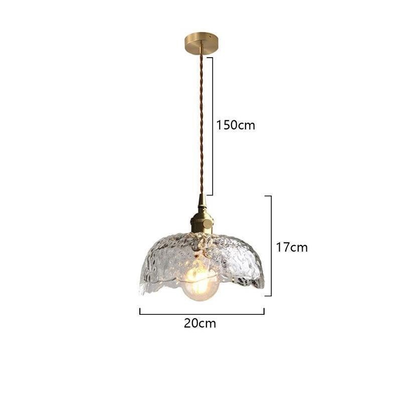 Irregular Brass Glass Pendant Light Hammer Glass Ceiling Light