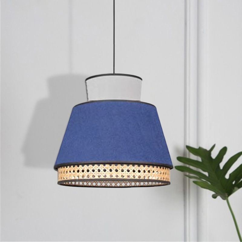 1 Light Dress Lampshade Pendant Lamp Bamboo Weave Lighting