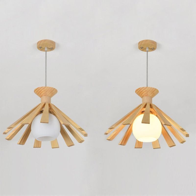 Simple Style Wood Pendant Light Fixture