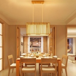 Minimalist Wood Cage Pendant Light